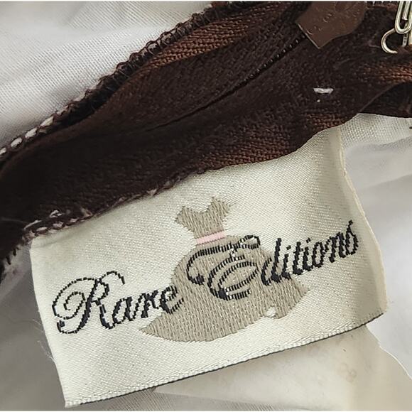 Rare Editions Brown White Floral Print Halter Fit N Flare Dress 14 Lightweight - Picture 5 of 6